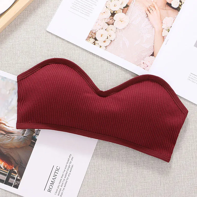 Strapless Push-Up Invisible Bra – Seamless Bandeau with Transparent Straps