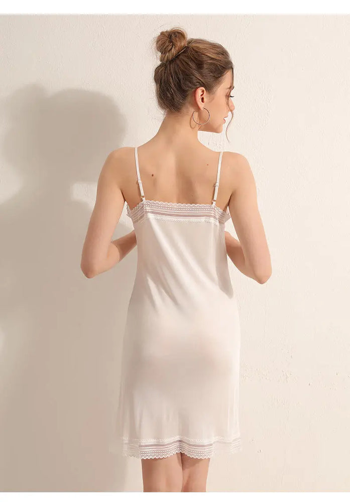 100% Natural Mulberry Silk Nightgown | Seamless Full Slip
