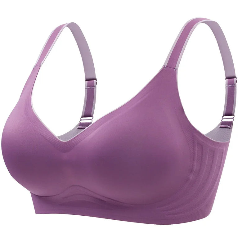 Plus Size Seamless Push-Up Bra | Wireless Shockproof Comfort
