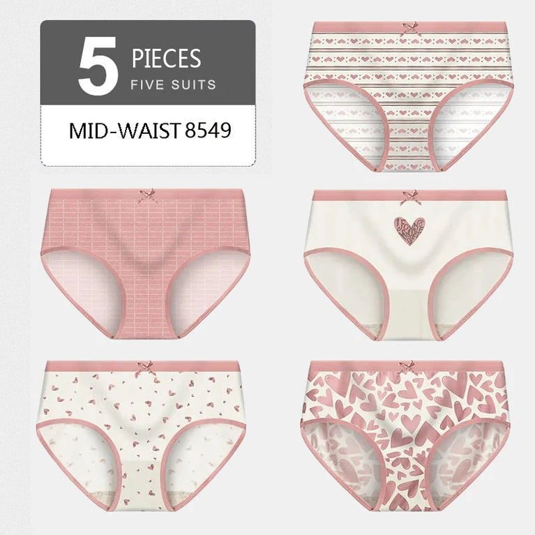 5pc High-Waist Cotton Briefs | Seamless Body Shaper Set