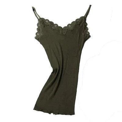 Silk-Cotton Camisole | Soft Lace Knitted Base Layer