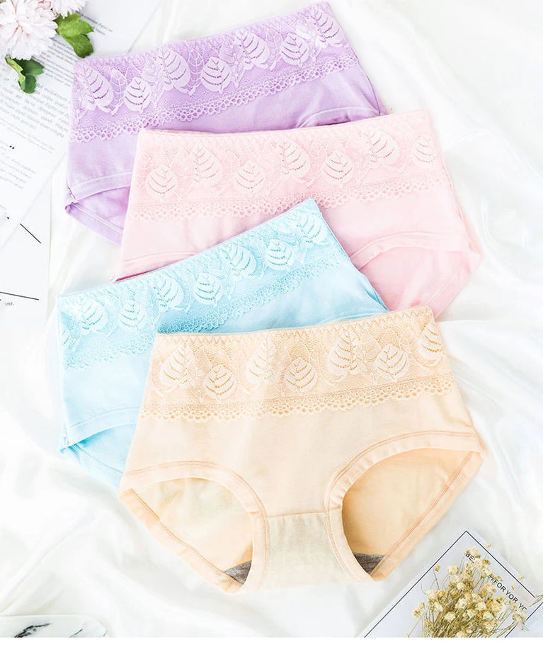 5pc High-Waist Cotton Briefs | Lace Body Shaper Set