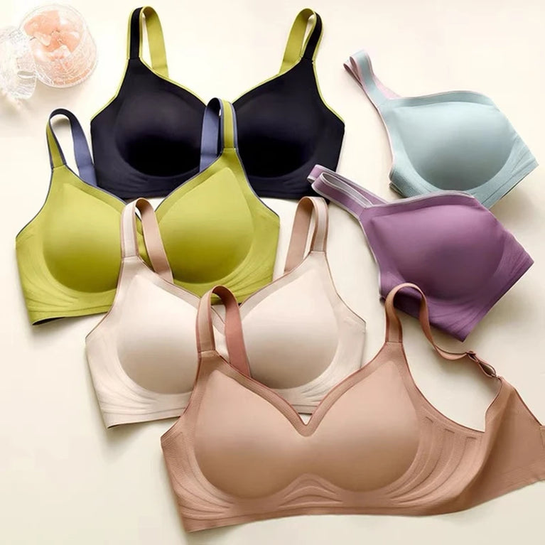Plus Size Seamless Push-Up Bra | Wireless Shockproof Comfort