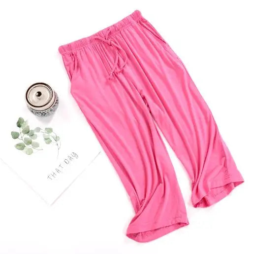 Cropped Pajama Pants | Soft Summer Home Trousers