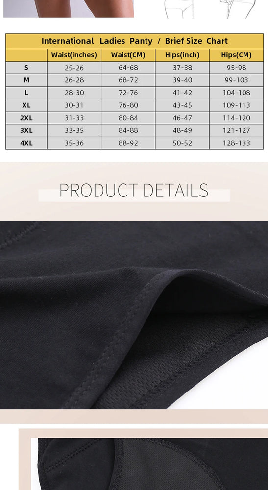 4-Layer Leakproof Period Briefs | High-Rise Absorbent Lingerie