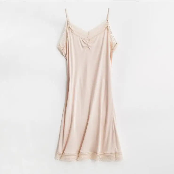 100% Natural Mulberry Silk Nightgown | Seamless Full Slip