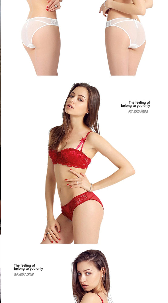 1/2 Half Cup Bras For The Second Skin Floral Embroidery Half-Cup Bra – Elegant Underwire LiftWomen Plus Size Lingerie Red Thin Underwear Cotton Sexy Push Up Balconette Bra Top Black White A B C D Cup