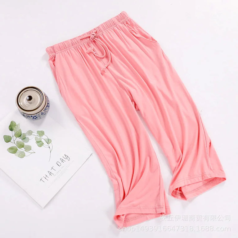 Cropped Pajama Pants | Soft Summer Home Trousers