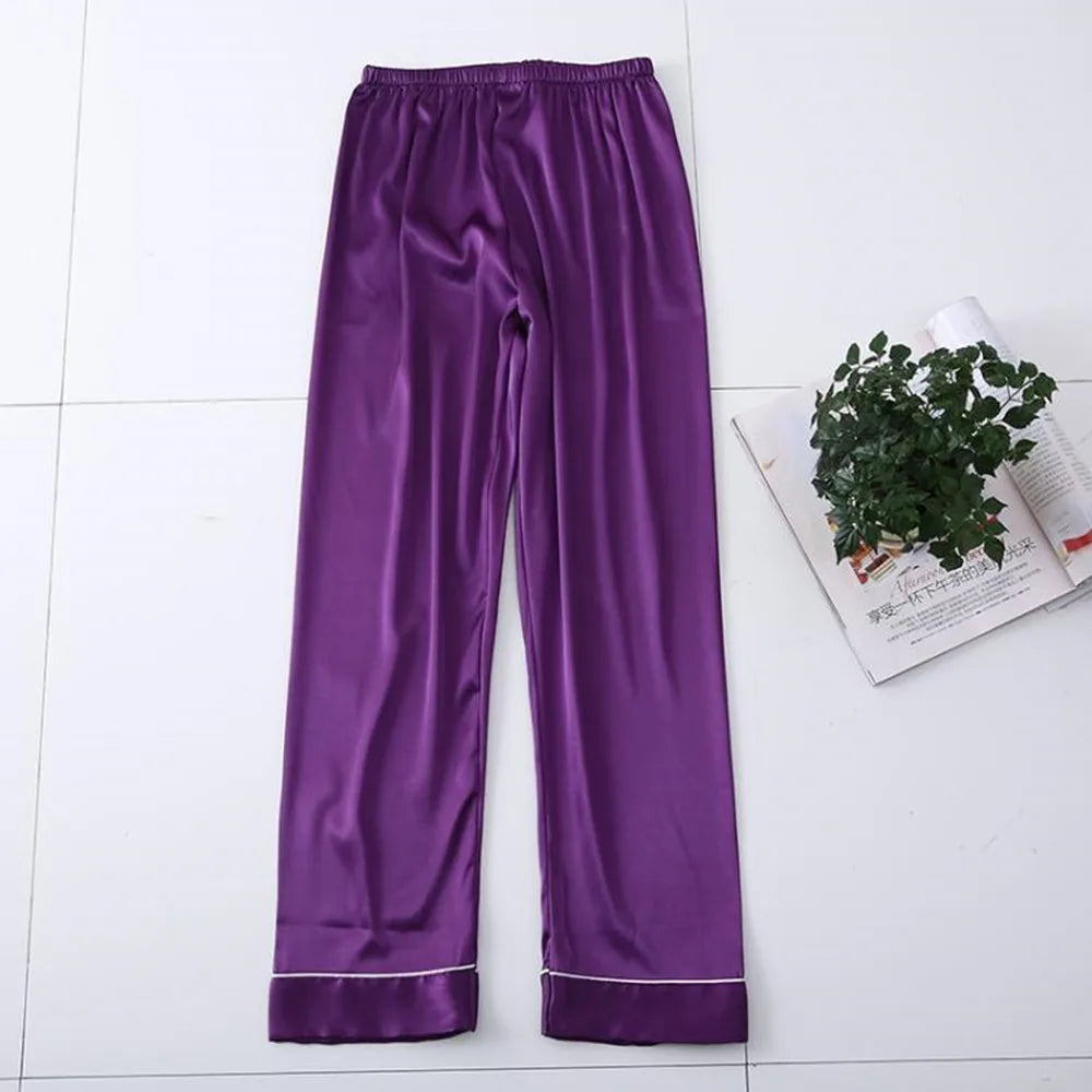 Silky Satin Pajama Pants | Soft Summer Home Trousers