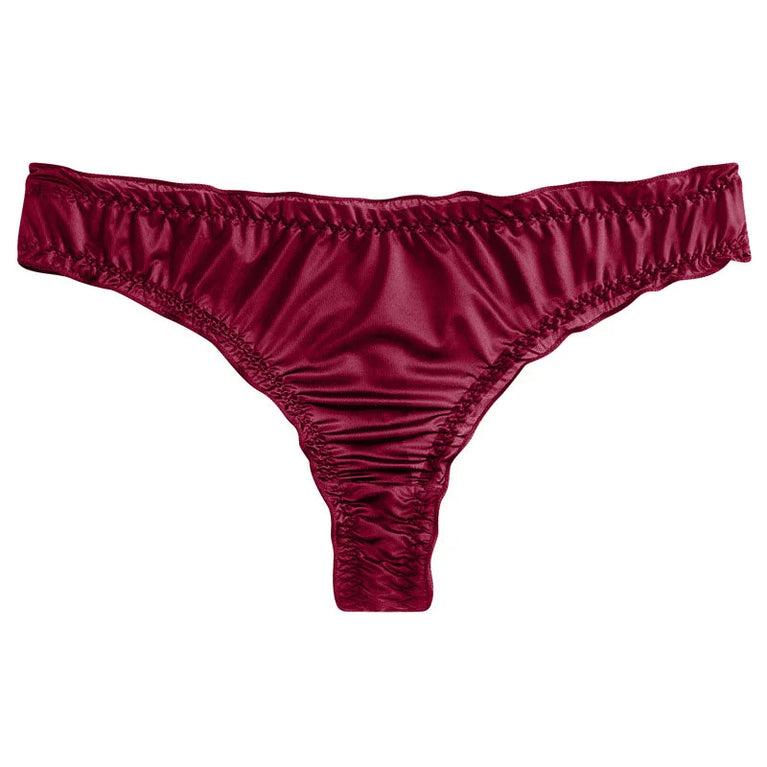 Seamless Ice Silk G-String Thong with Scalloped Edge – Thin Breathable Summer Panties for Women