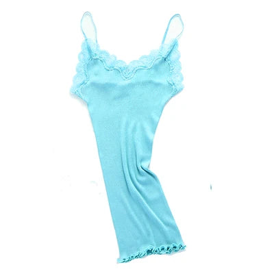 Silk-Cotton Camisole | Soft Lace Knitted Base Layer
