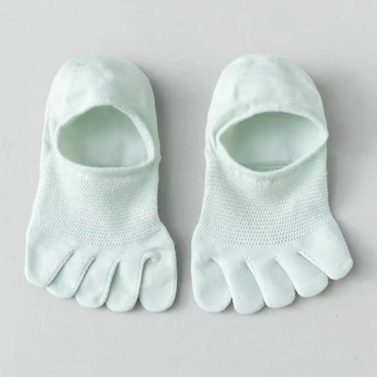 Women Cotton Five Toe Breathable Middle Tube Casual Socks