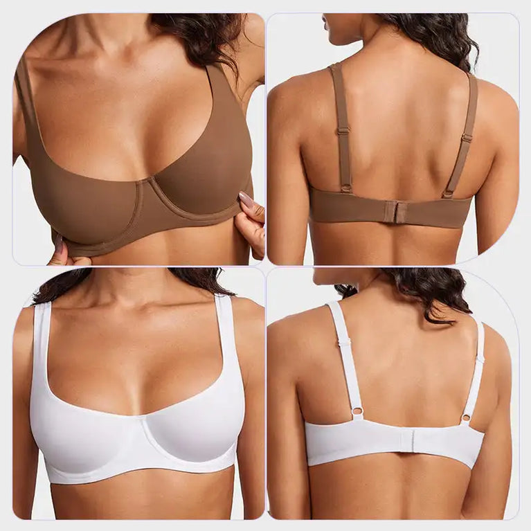 Full Support Seamless Balconette Bra | Unlined Invisible Duo