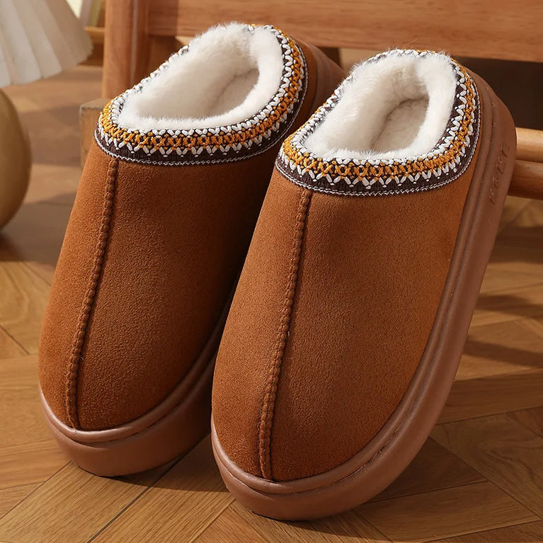 Plush Winter Platform Slippers | Warm Non-Slip Home Shoes