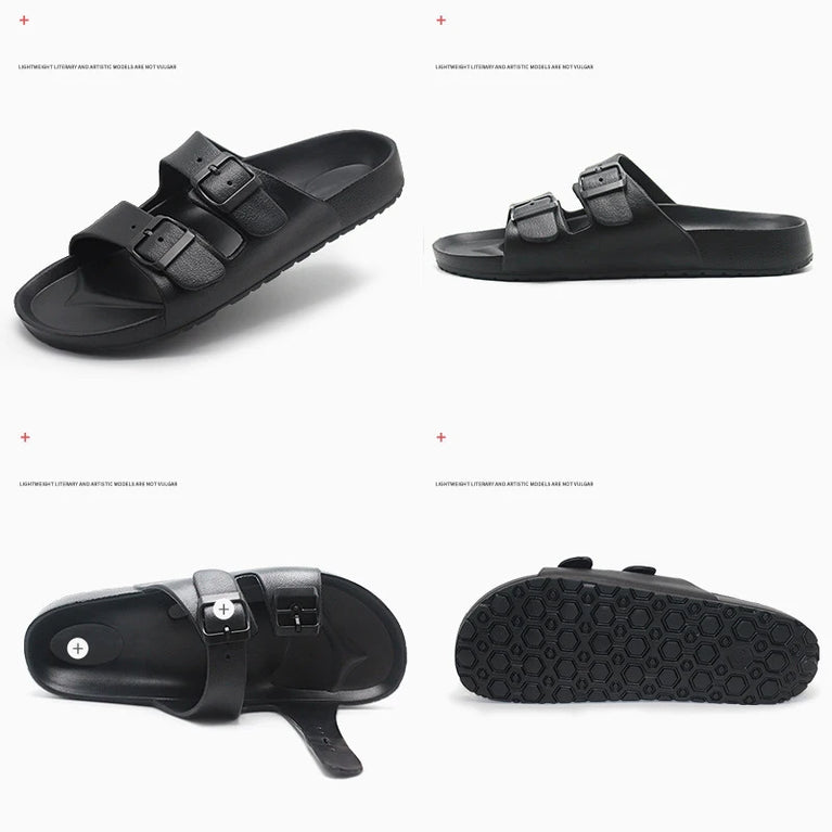 Double Buckle Slides | Thick Sole Anti-Skid Sandals