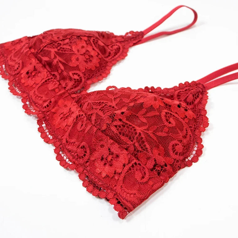 Seamless Floral Lace 4-Piece Lingerie Set – Sexy Underwire Bra & Robe