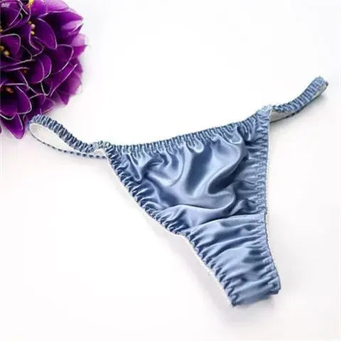 100% Pure Mulberry Silk G-String – Breathable Low-Rise Luxury Thong for Women