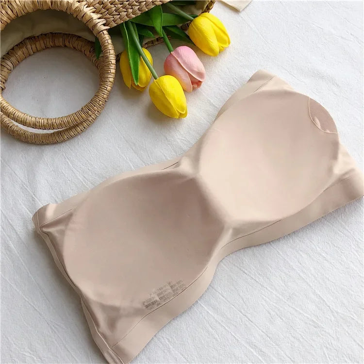 Ice Silk Strapless Tube Top | Seamless Multi-Way Bralette