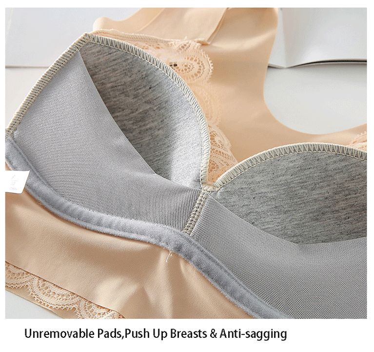 Seamless Lace Bra | Wireless Full-Cup Push-Up