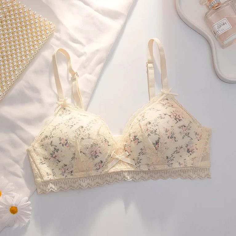 French Lace Bralette | Seamless Transparent Lingerie