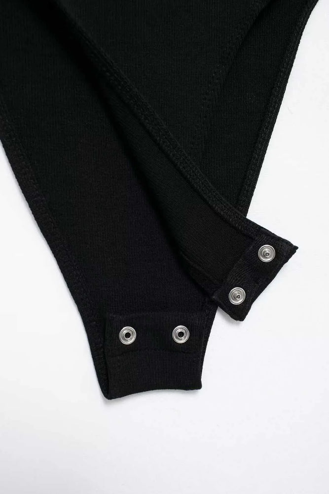 Ribbed Backless Bodysuit | Sexy O-Neck Snap Playsuit