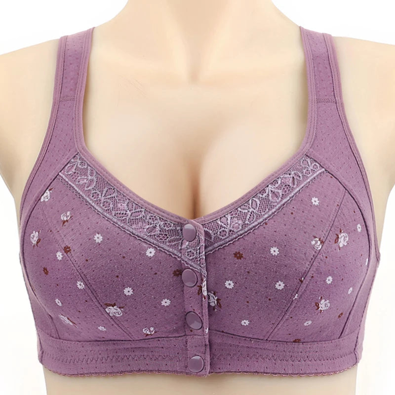 Front-Closure Seamless Bra Set – Wireless Sexy Lace Support