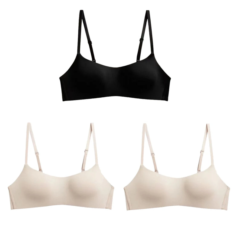 Seamless Half-Cup Bra – Wireless Lift & Convertible Support