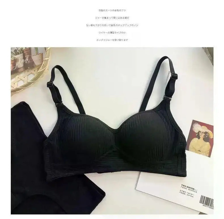 Seamless Cotton V-Neck Bralette | Wireless Summer Push-Up