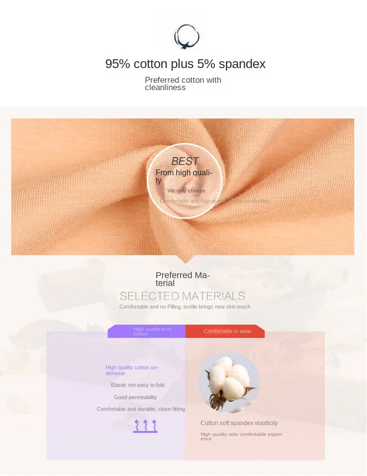 4-Pack Cotton Panties | High-Waist Abdominal Shaper