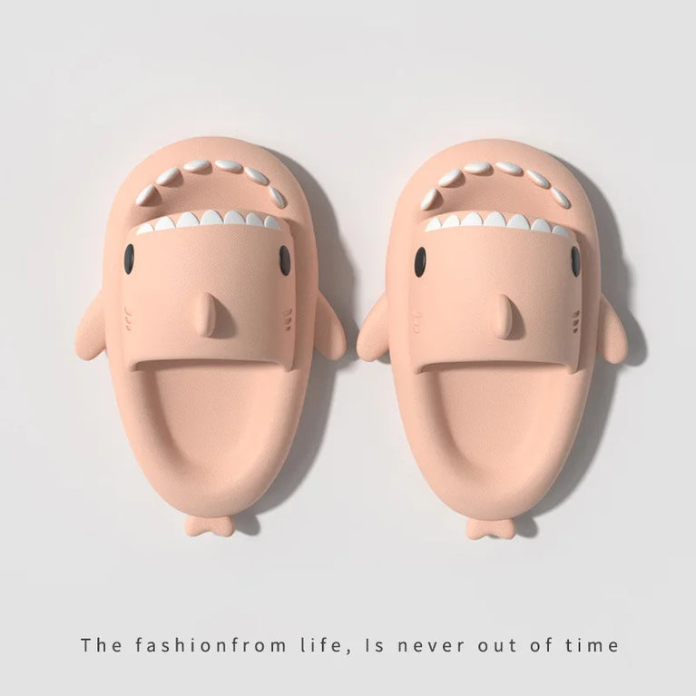 Glow-in-the-Dark Shark Slides | Thick Platform Summer Mules