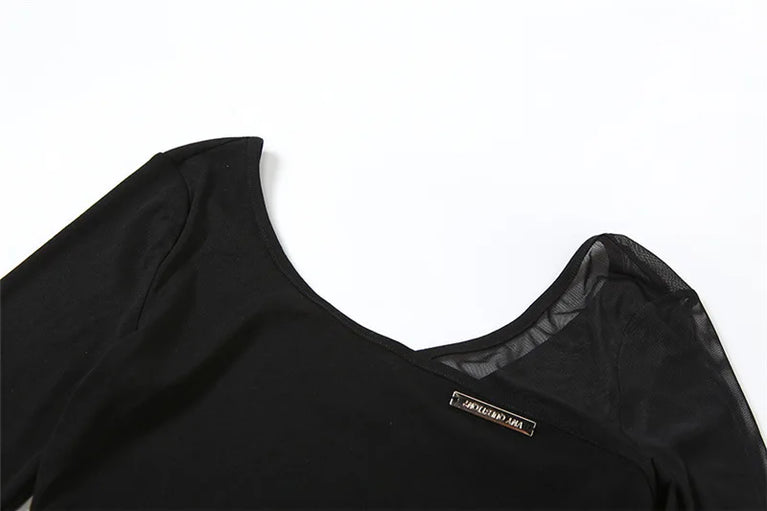 Long Sleeve Bodysuit | Sexy V-Neck Bodycon