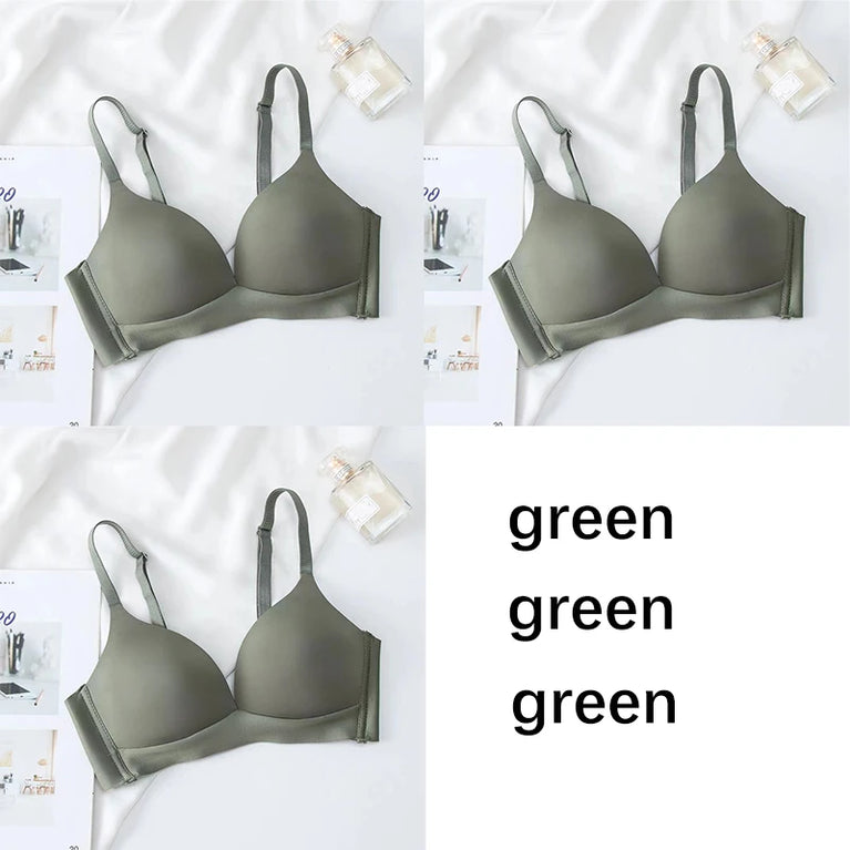 FallSweet 3PCS Seamless Push-Up Bra | Wireless Glossy Comfort