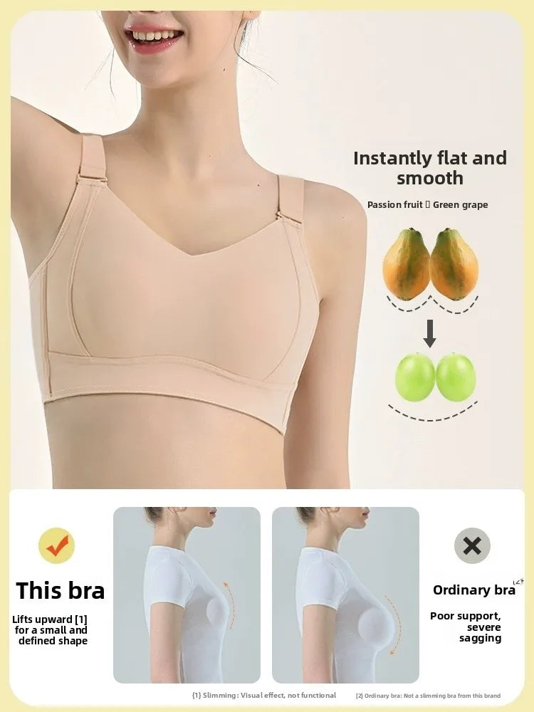Ultra-Thin Wireless Full-Cup Bra | Sporty V-Neck Summer Fit