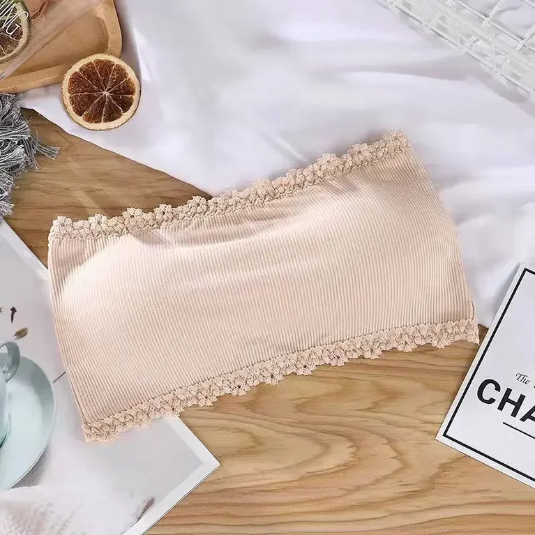 Summer Strapless Seamless Bra – Breathable Lace Chest Wrap