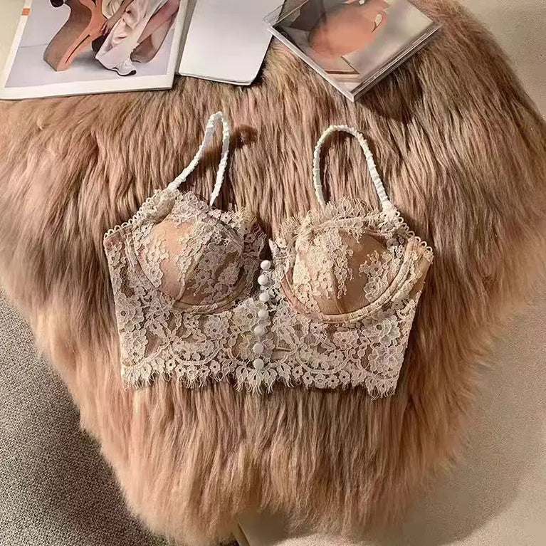 Retro Lace Anti-Sagging Bralette | Breathable Summer Vest