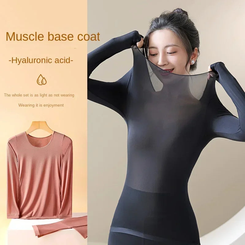 Women’s Ultra-Thin Thermal Top | Seamless Long-Sleeved Skin