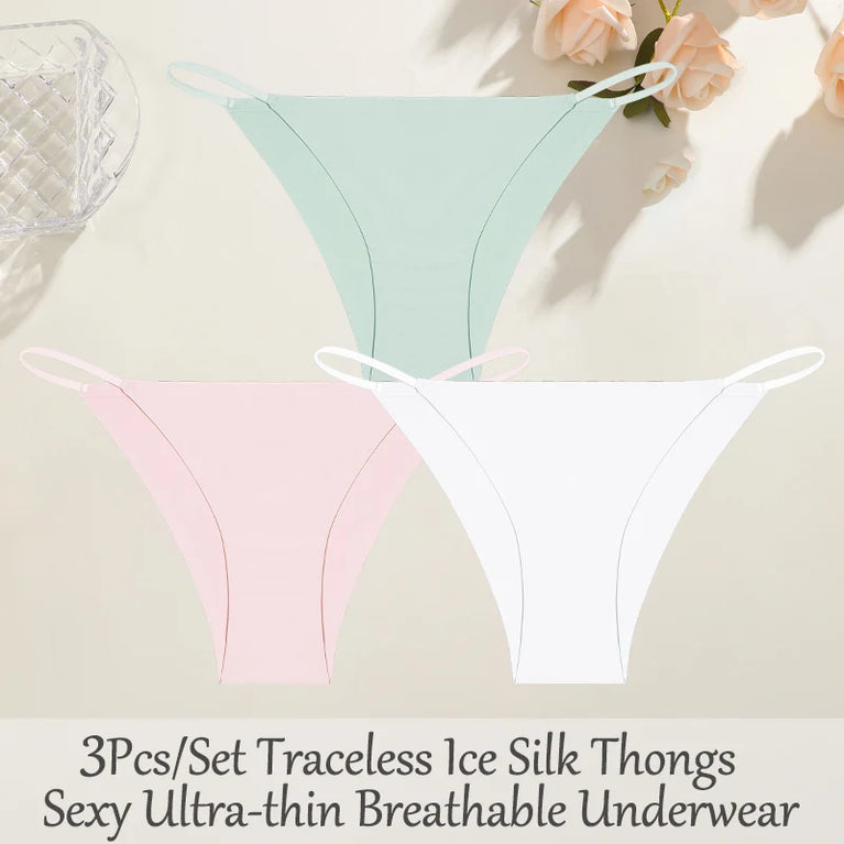 3pc Bikini Set | Low-Waist Traceless Brazilian Briefs