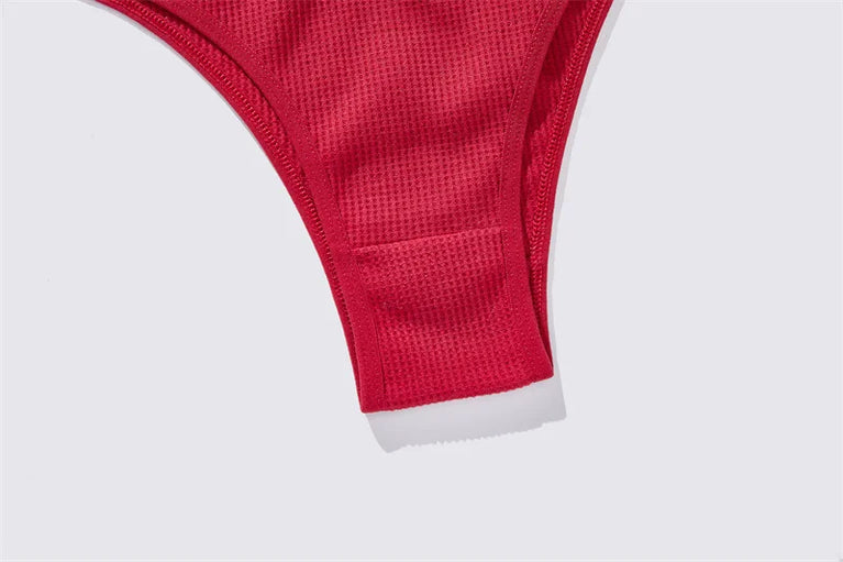 7pc Waffle Cotton Briefs | Sexy V-Waist Brazilian Set