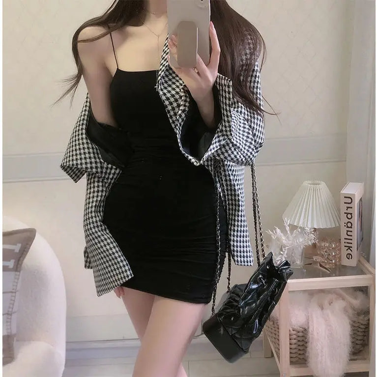 Elegant Sleeveless Slip Dress Mini Sheath Slim Summer Satin Style