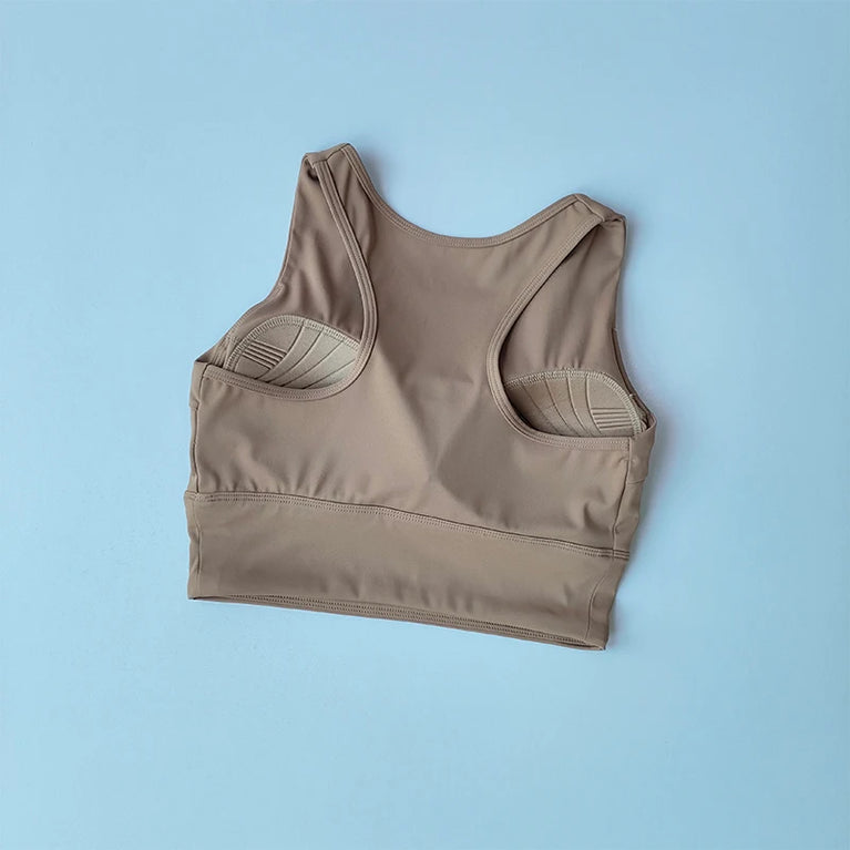 Breathable Seamless Sports Bra – High-Impact Running Support