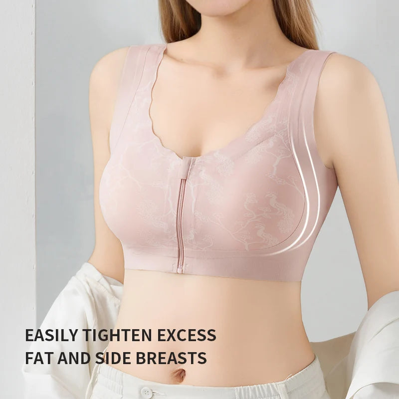 Post-Mastectomy Front-Zipper Bra | Wireless Recovery Fit