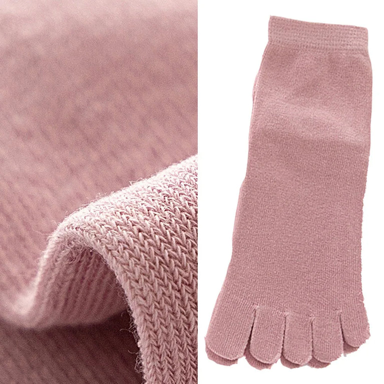 Women Cotton Five Toe Breathable Middle Tube Casual Socks