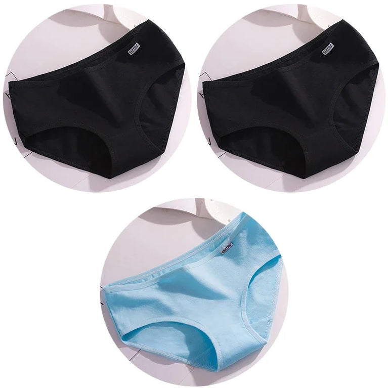 3pc Mid-Rise Cotton Briefs | Breathable Plus Size Comfort Set