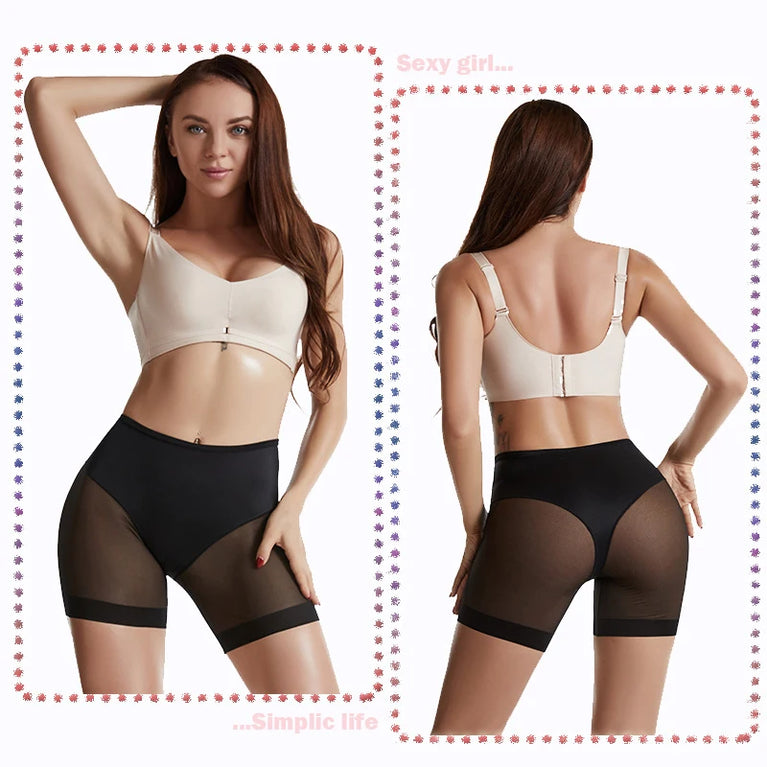 Women's Seamless Safety Shorts – High-Waist Anti-Friction Mesh Panties