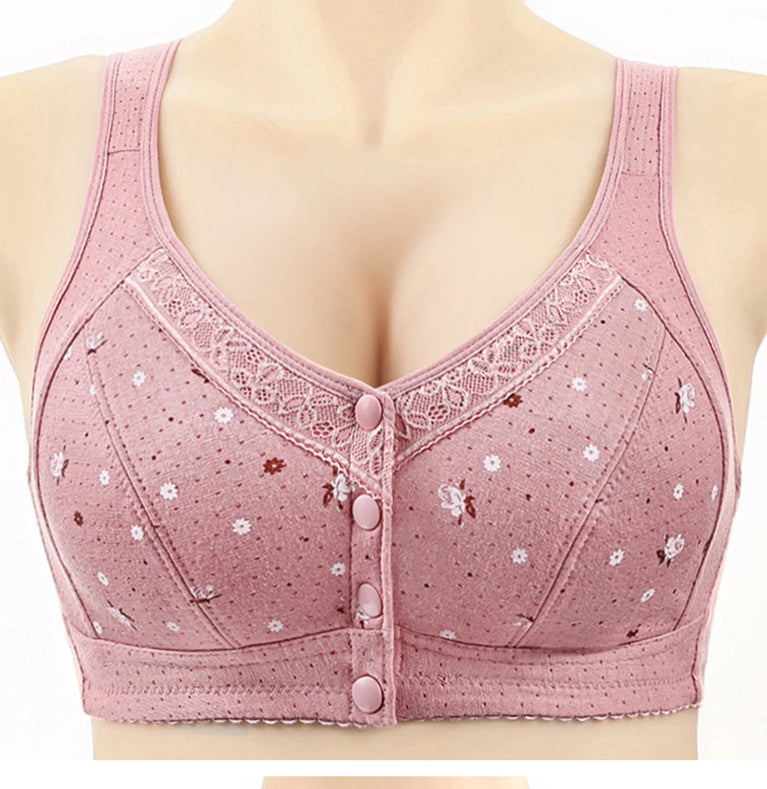 Front-Closure Seamless Bra Set – Wireless Sexy Lace Support