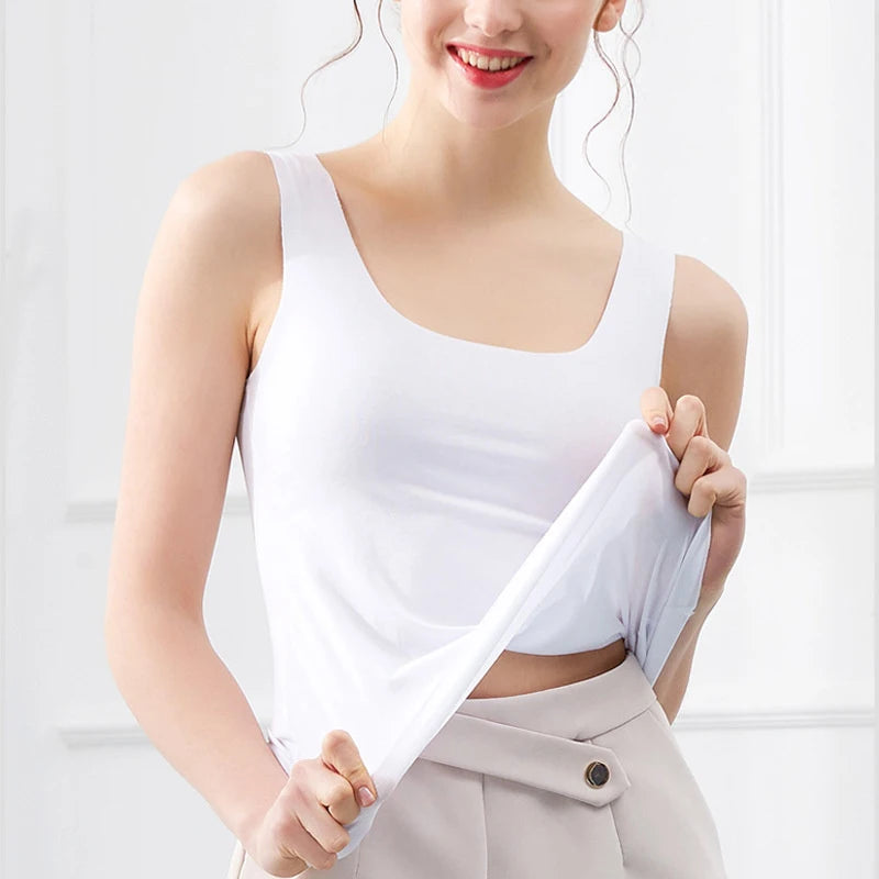 Women Summer Tight Fit Sleeveless Street Tank Top Bra