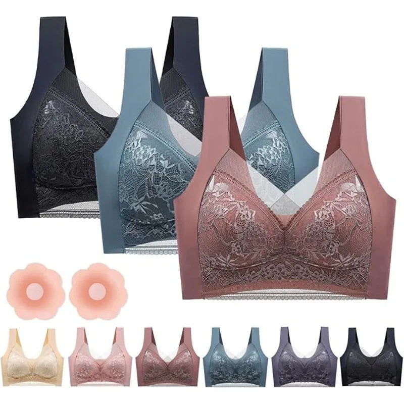 L–6XL Ice Silk Seamless Bra | Plus Size Wireless Push-Up