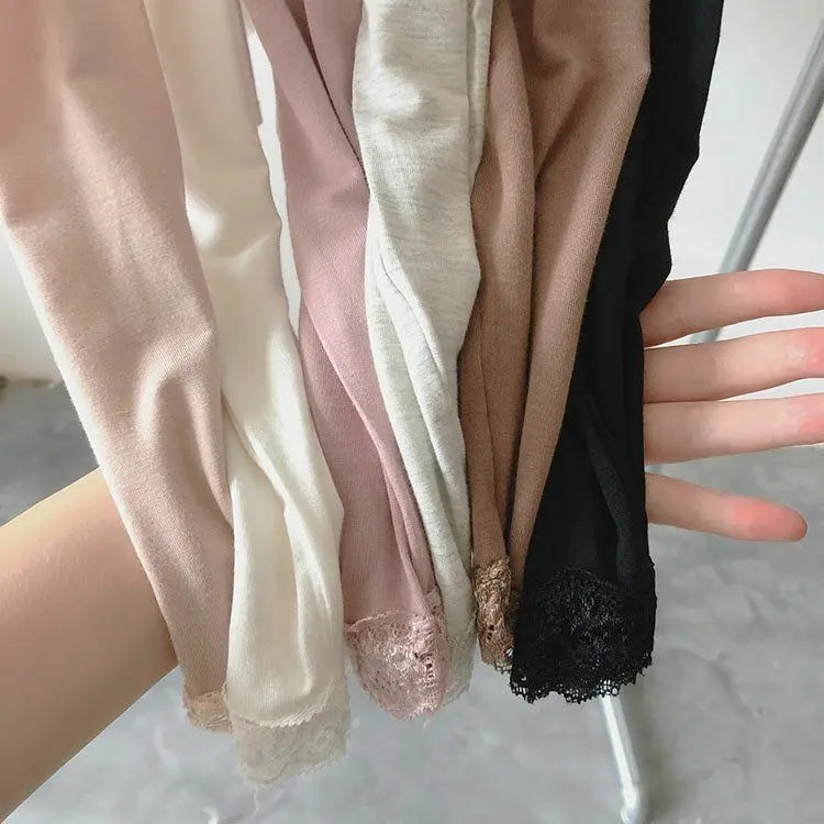 Modal Thermal Top | Lace V-Neck Long Sleeve Base