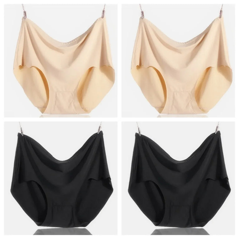 Ice Silk Plus Size Seamless Boyshorts (4-Pack) – Ultrathin Cooling Comfort