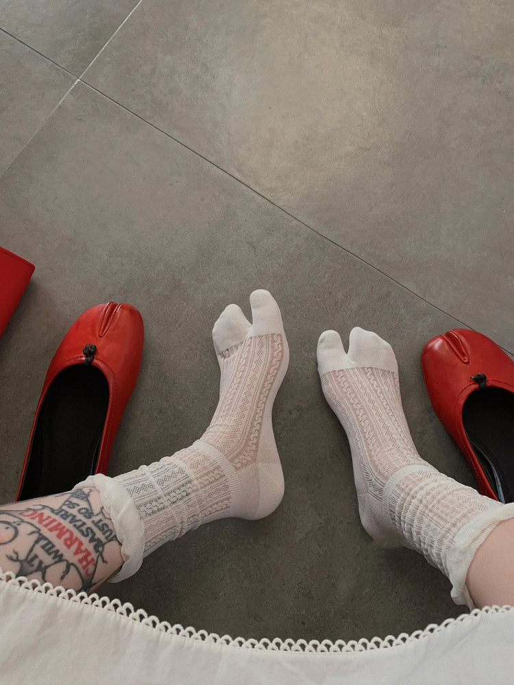 Summer Thin Tabi Socks | Breathable Two-Toed Mesh Cotton Set